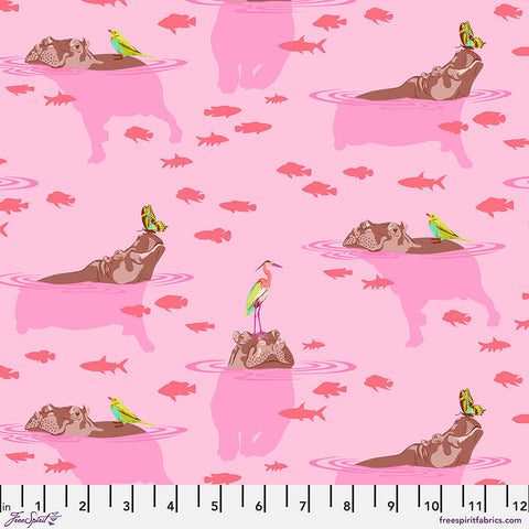 {New Arrival} Tula Pink Everglow My Hippos Don't Lie Nova FAT QUARTER