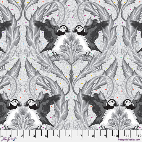 {Pre-Order October} FreeSpirit Tula Pink Graywork Huffin & Puffin Whisper