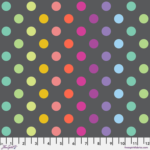 {Pre-Order October} FreeSpirit Tula Pink Graywork True Colours Disco Poms - Carbon