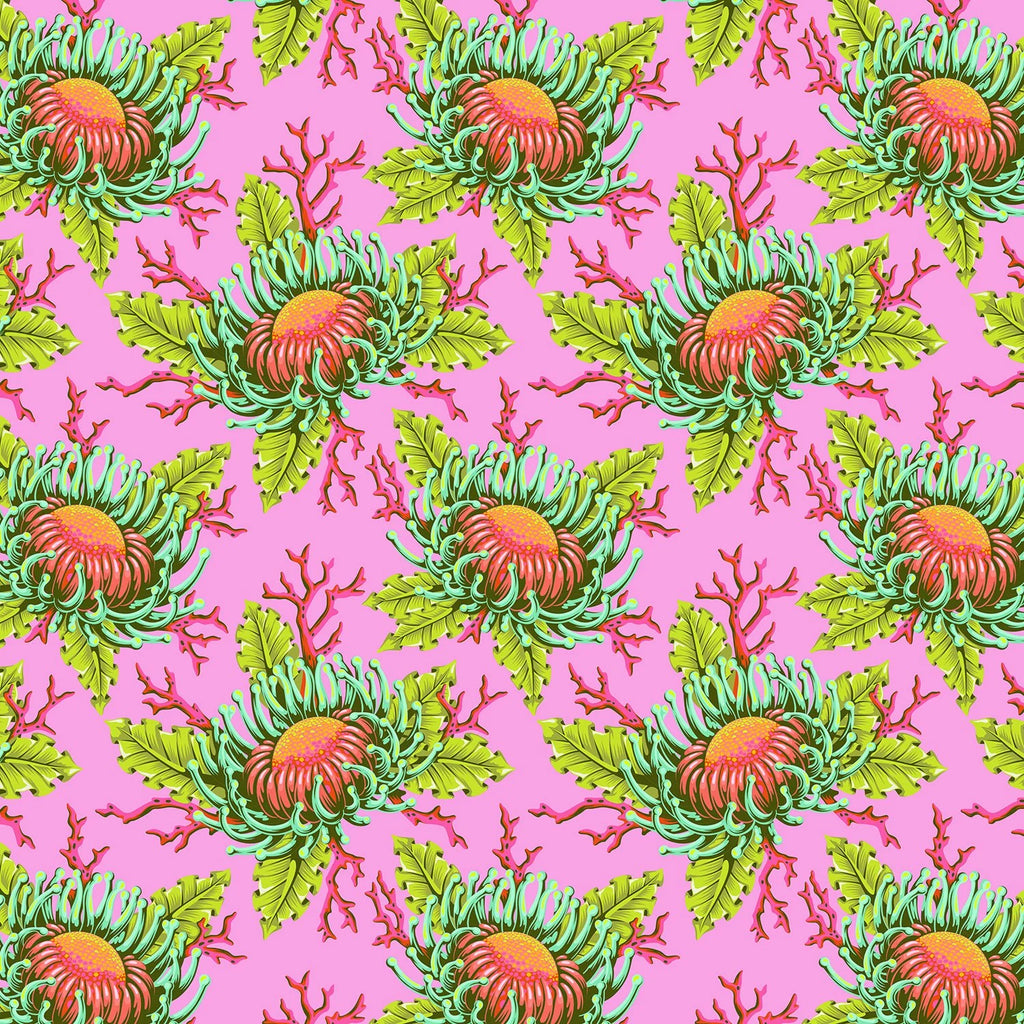 {Pre-Order April} FreeSpirit Tula Pink Floral Reef - Friends & Anemones Coralline