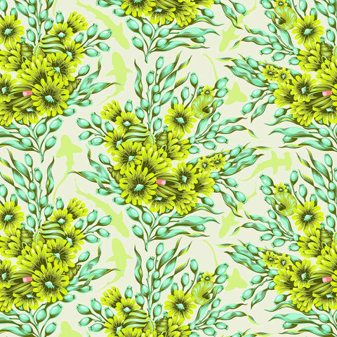 {Pre-Order April} FreeSpirit Tula Pink Floral Reef - Shadow Sharks Seagrass