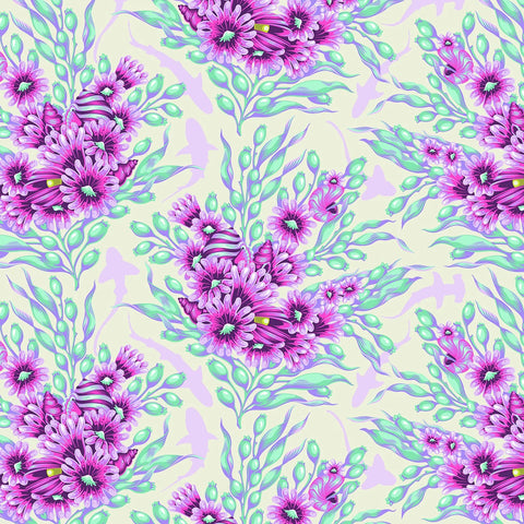 {Pre-Order April} FreeSpirit Tula Pink Floral Reef - Shadow Sharks Ultraviolet
