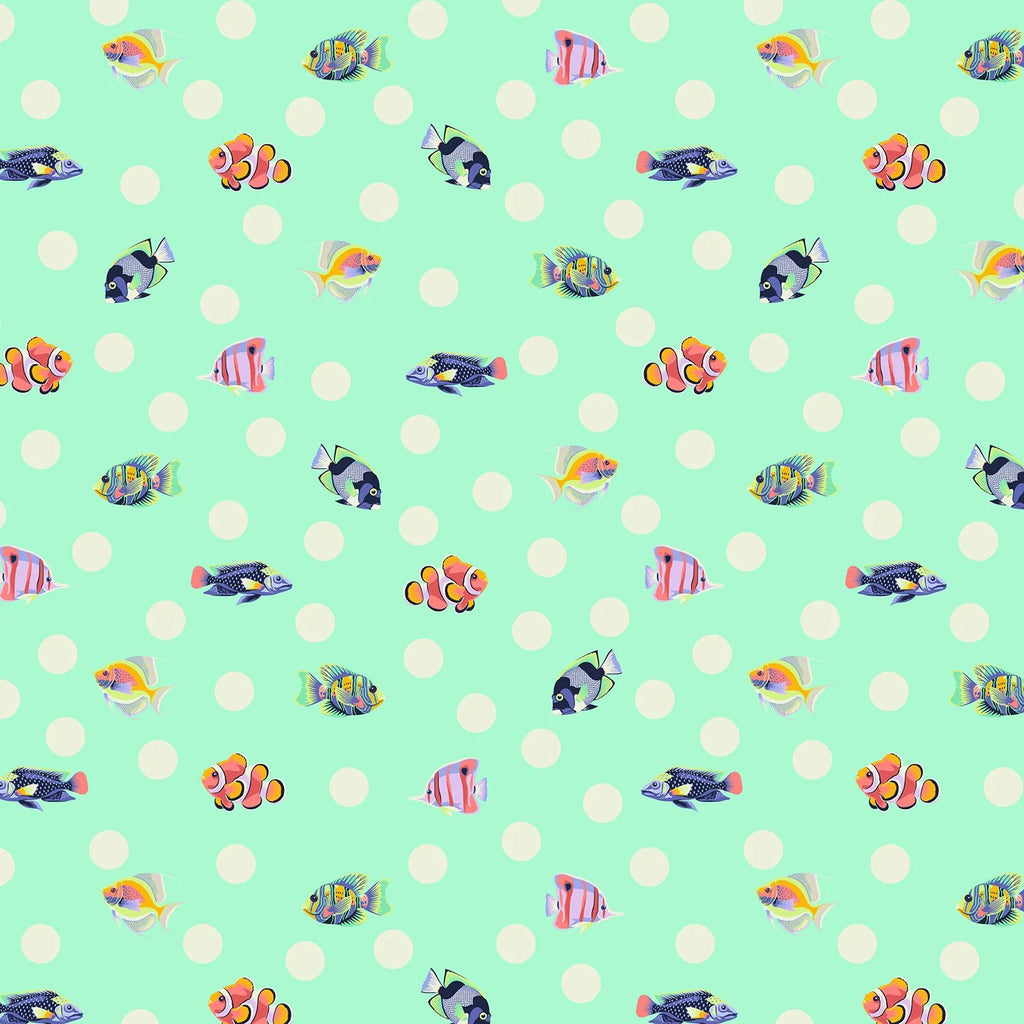 {Pre-Order April} FreeSpirit Tula Pink Floral Reef - School Crossing Seafoam