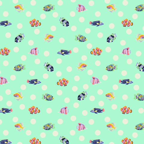 {Pre-Order April} FreeSpirit Tula Pink Floral Reef - School Crossing Seafoam