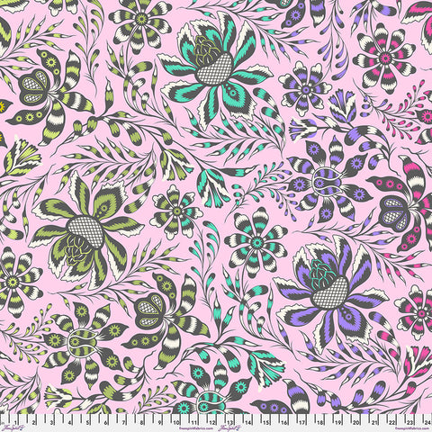 {Pre-Order April/May} FreeSpirit Tula Pink Roar Backing Fabric - Super Wild Vine 108 - Blush