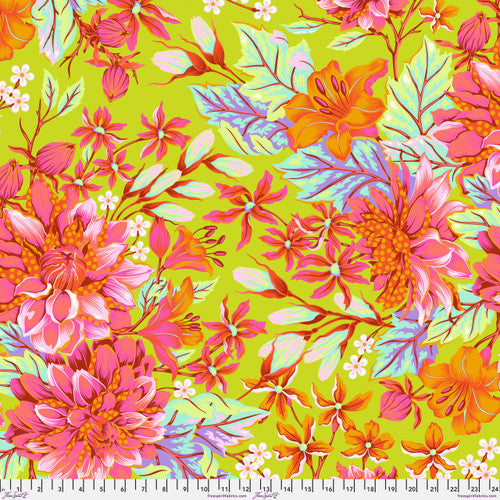 {New Arrival} FreeSpirit Tula Pink Untamed Backing Fabric - Hello Dahlia- Lunar 108"
