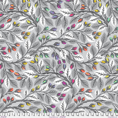 {Pre-Order October} FreeSpirit Tula Pink Graywork Cotton Sateen Backing Fabric - Best Buds - Fog 108"