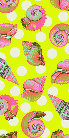 {Pre-Order May/June} FreeSpirit Tula Pink Floral Reef Cotton Sateen Backing Fabric -Big Shelly Seagrass 108"