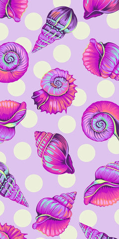 {Pre-Order May/June} FreeSpirit Tula Pink Floral Reef Cotton Sateen Backing Fabric -Big Shelly Ultraviolet 108"