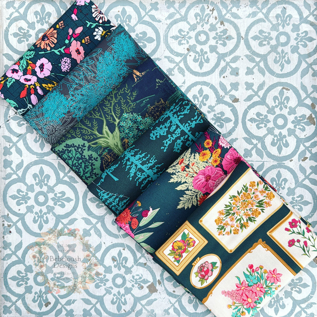 {New Arrival} Art Gallery Fabrics Curated Colour Series Fat Quarter Bundle x 6 Pieces How I Teal About You