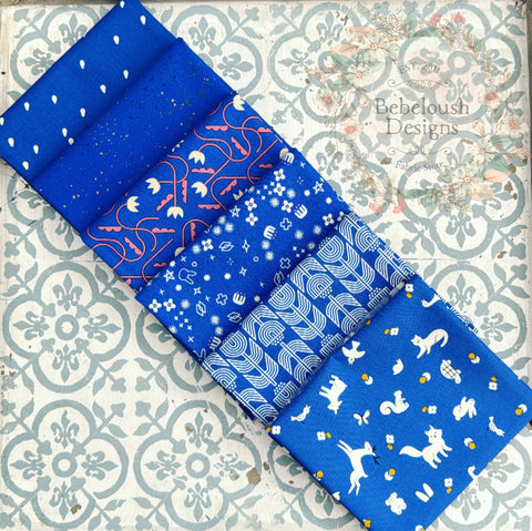 {New Arrival} Moda Ruby Star Society Sampler Curated Fat Quarter Bundle x 6 Blue Ribbon Woodland