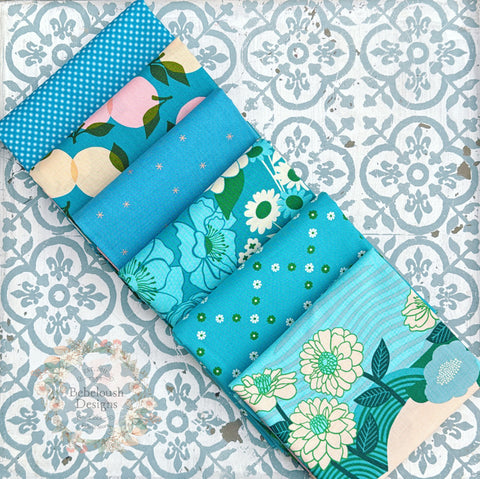 {New Arrival} Moda Ruby Star Society Sampler Curated Fat Quarter Bundle x 6 Shine Turquoise