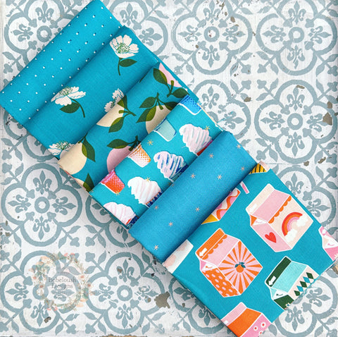 {New Arrival} Moda Ruby Star Society Sampler Curated Fat Quarter Bundle x 6 Juicy Teal