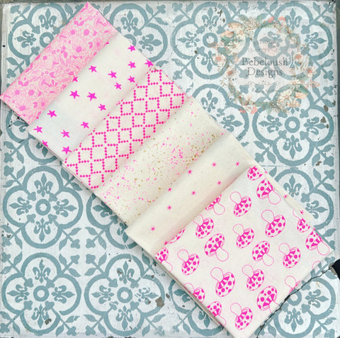 {New Arrival} Moda Ruby Star Society Sampler Curated Fat Quarter Bundle x 6 Neon