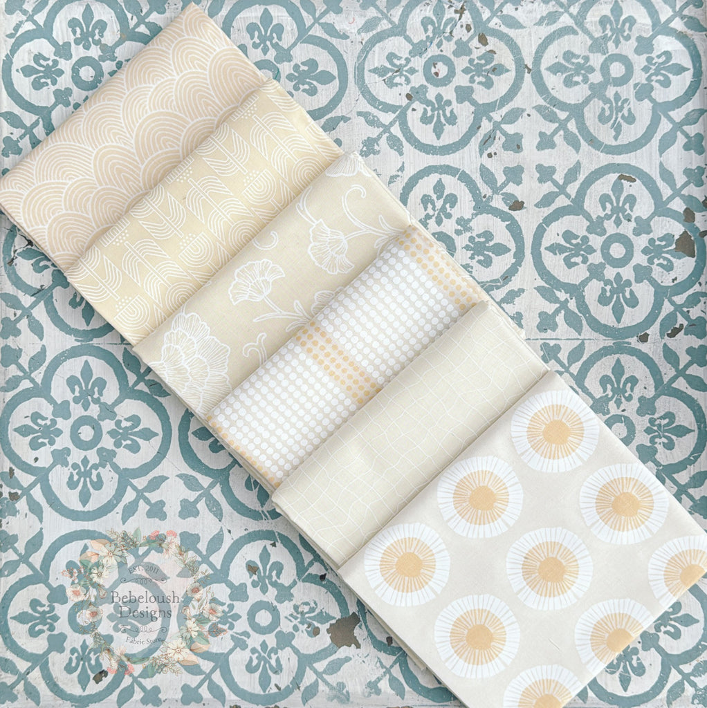 {New Arrival} Moda Ruby Star Society Sampler Curated Fat Quarter Bundle x 6 Geometric Blenders Natural