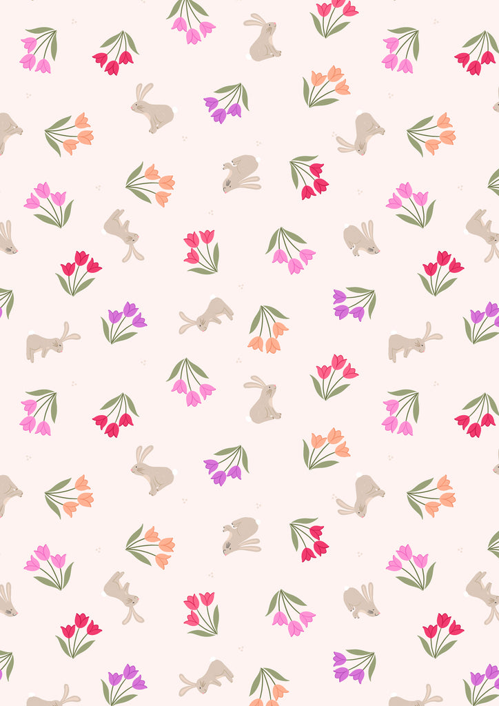 {New Arrival} Lewis & Irene Fabrics Small Things Country Garden Bunnies & Tulips