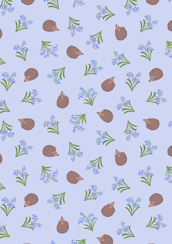 {New Arrival} Lewis & Irene Fabrics Small Things Country Garden Hedgehogs & Bluebells