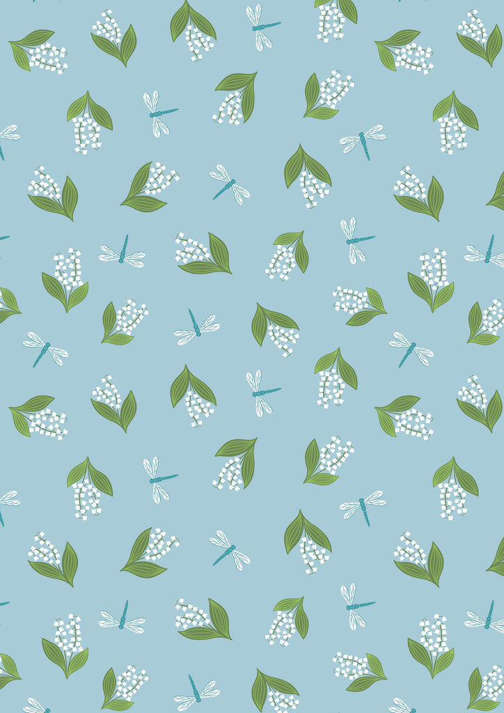 {New Arrival} Lewis & Irene Fabrics Small Things Country Garden Dragonflies & Lily of the Valley