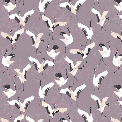 {Pre-Order Feb/March} Art Gallery Fabrics Soar Dancing Cranes Mineral