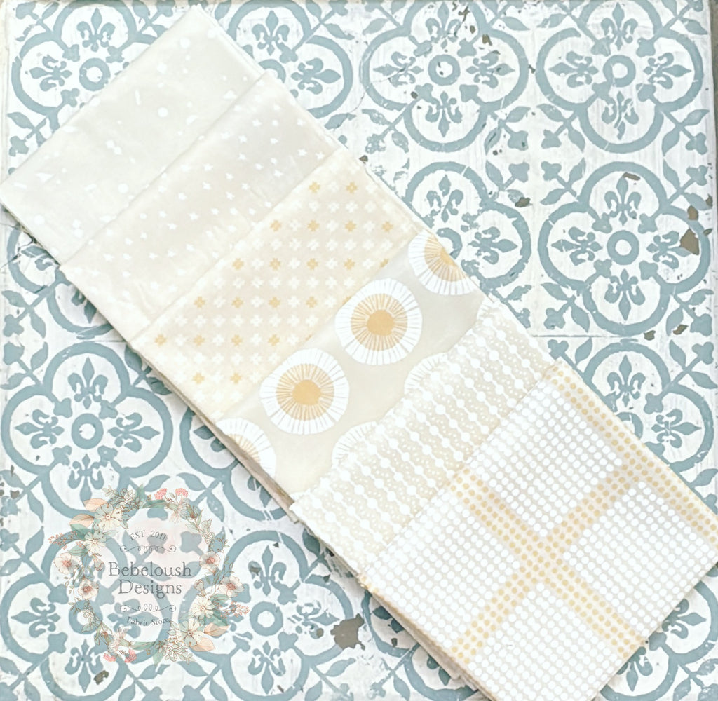 {New Arrival} Moda Ruby Star Society Sampler Curated Fat Quarter Bundle x 6 Geometric Blenders Natural