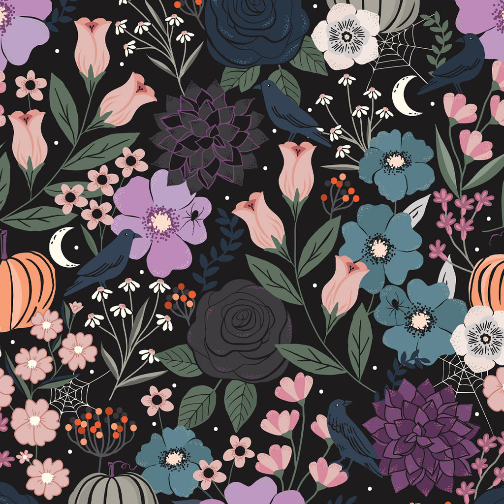 {New Arrival} Dashwood Studio Spellbound Halloween Floral Ravens Midnight