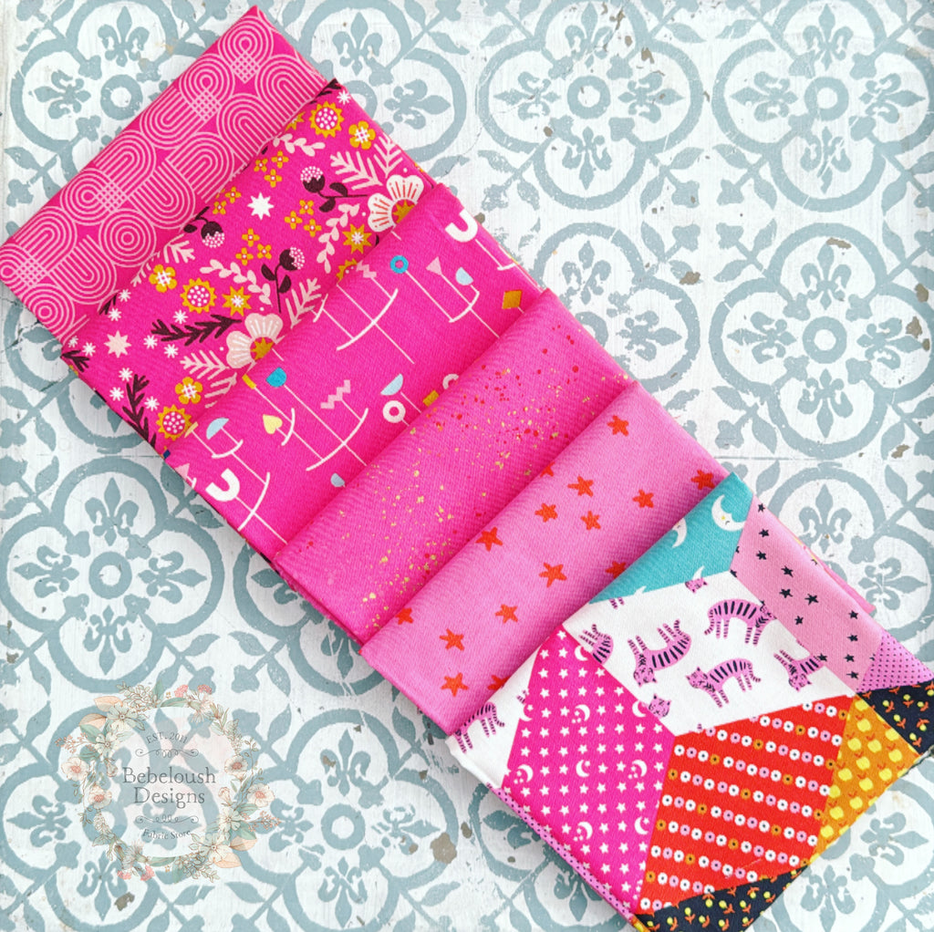 {New Arrival} Moda Ruby Star Society Sampler Curated Fat Quarter Bundle x 6 Lucky Pink