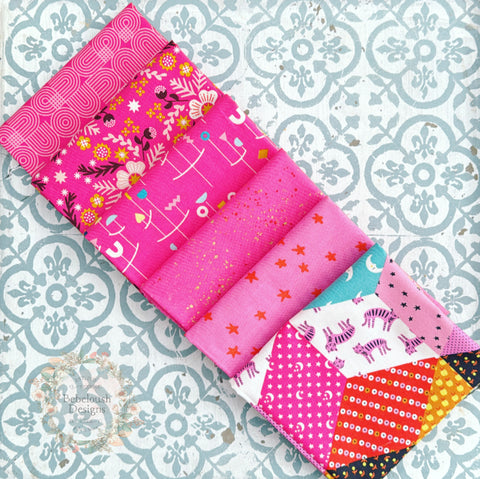 {New Arrival} Moda Ruby Star Society Sampler Curated Fat Quarter Bundle x 6 Lucky Pink