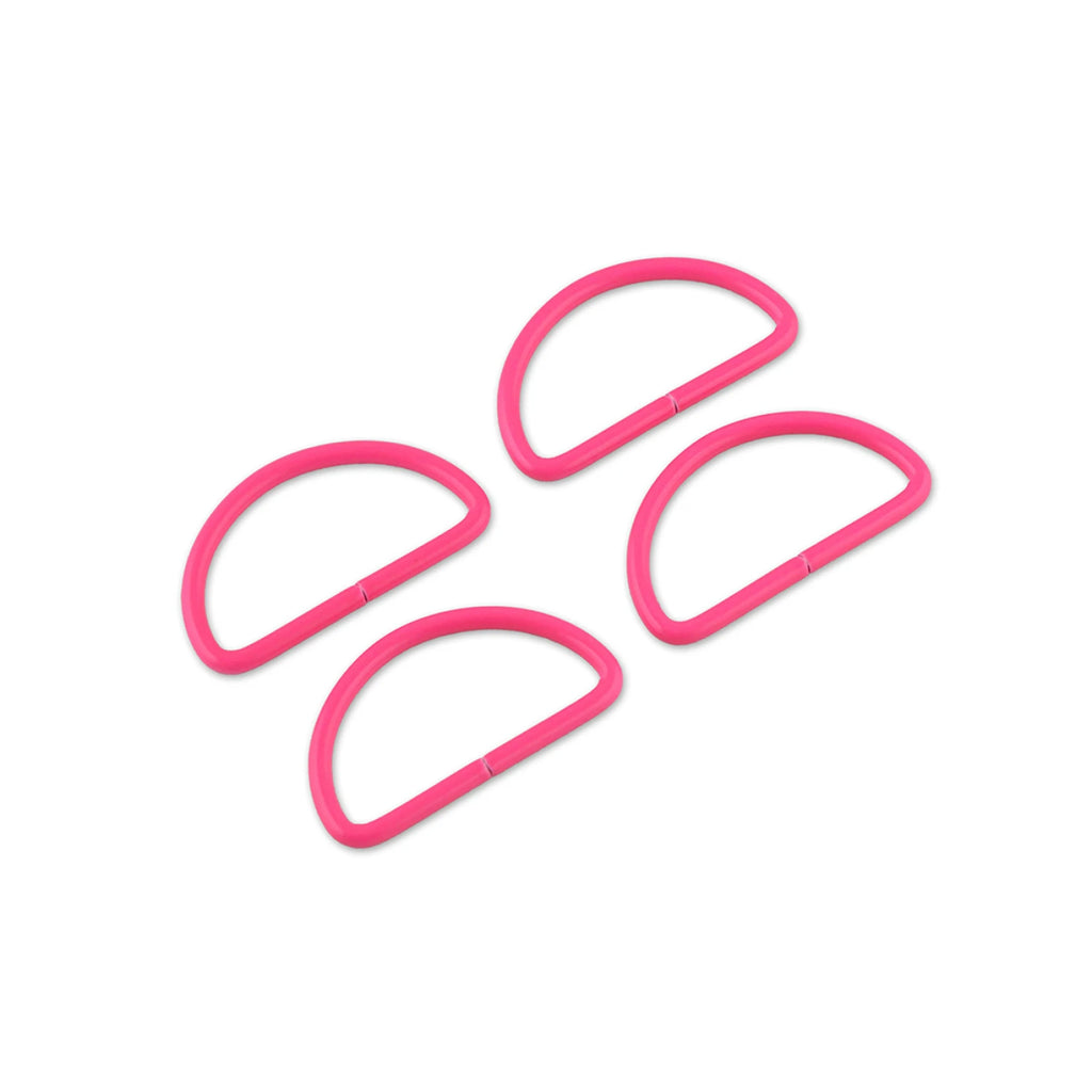 {Pre-Order December} Sallie Tomato X Tula Pink  1-1/2in D-Rings x 4 Neon Pink