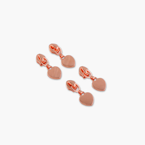 {New Arrival} Sallie Tomato Four 5 Heart Zipper Pulls Rose Gold
