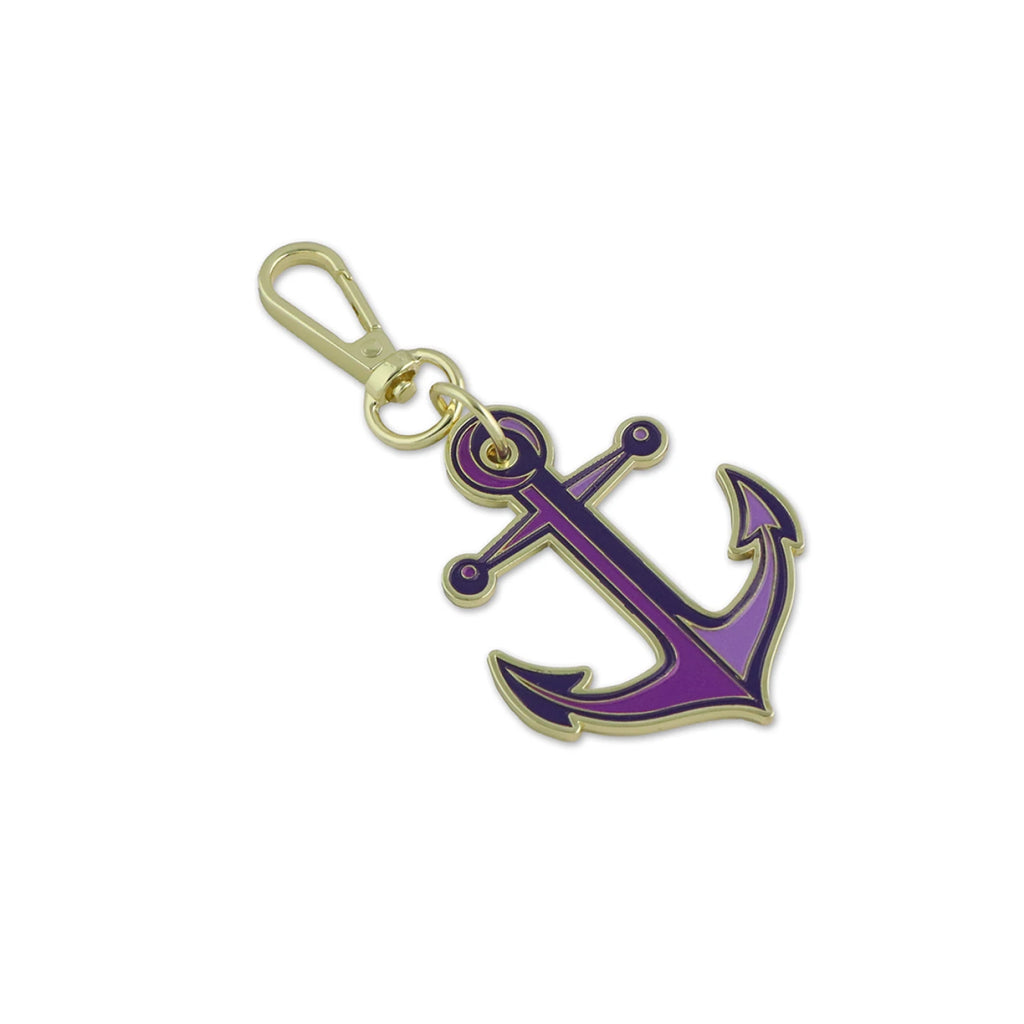 {Pre-Order May} Sallie Tomato X Tula Pink Floral Reef Collection Anchors Aweigh UltraViolet Bag Charm