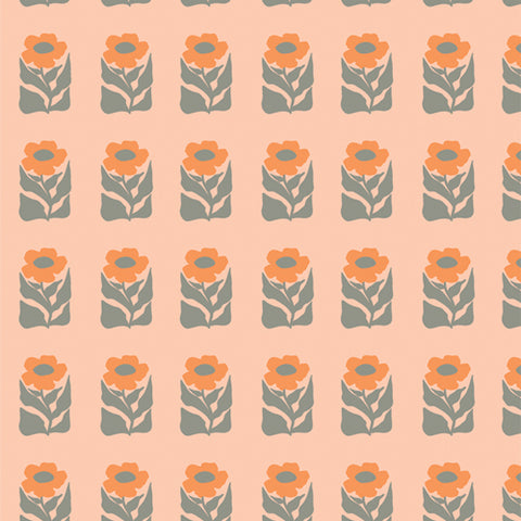 {Pre-Order Late May} Art Gallery Fabrics Tangerine Petalled Stamp