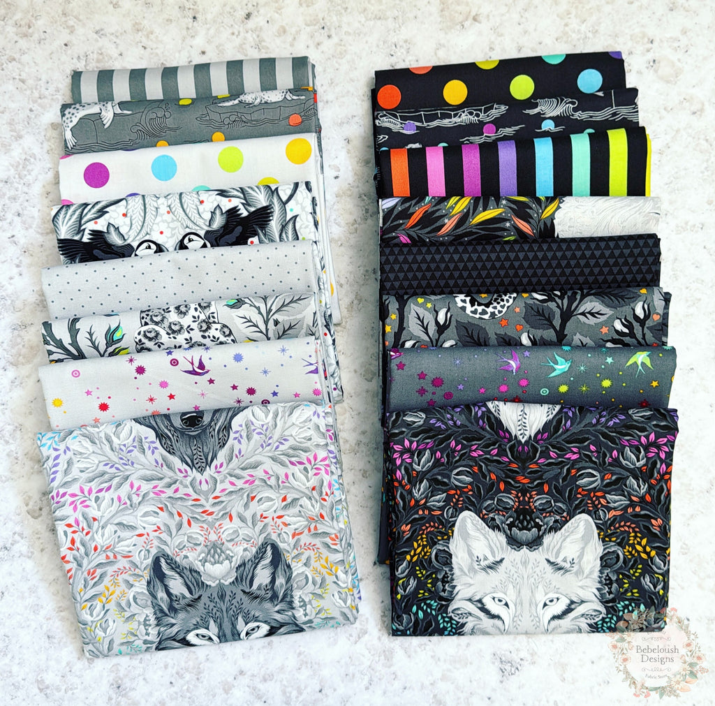 {New Arrival} FreeSpirit Tula Pink Graywork & True Colours Fat Quarter 16pcs Mixed Bundle