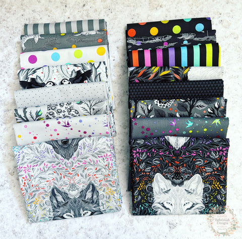 {New Arrival} FreeSpirit Tula Pink Graywork & True Colours Fat Quarter 16pcs Mixed Bundle