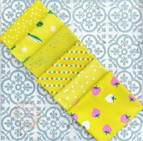 {New Arrival} Moda Ruby Star Society Sampler Curated Fat Quarter Bundle x 6 I Scream Citron