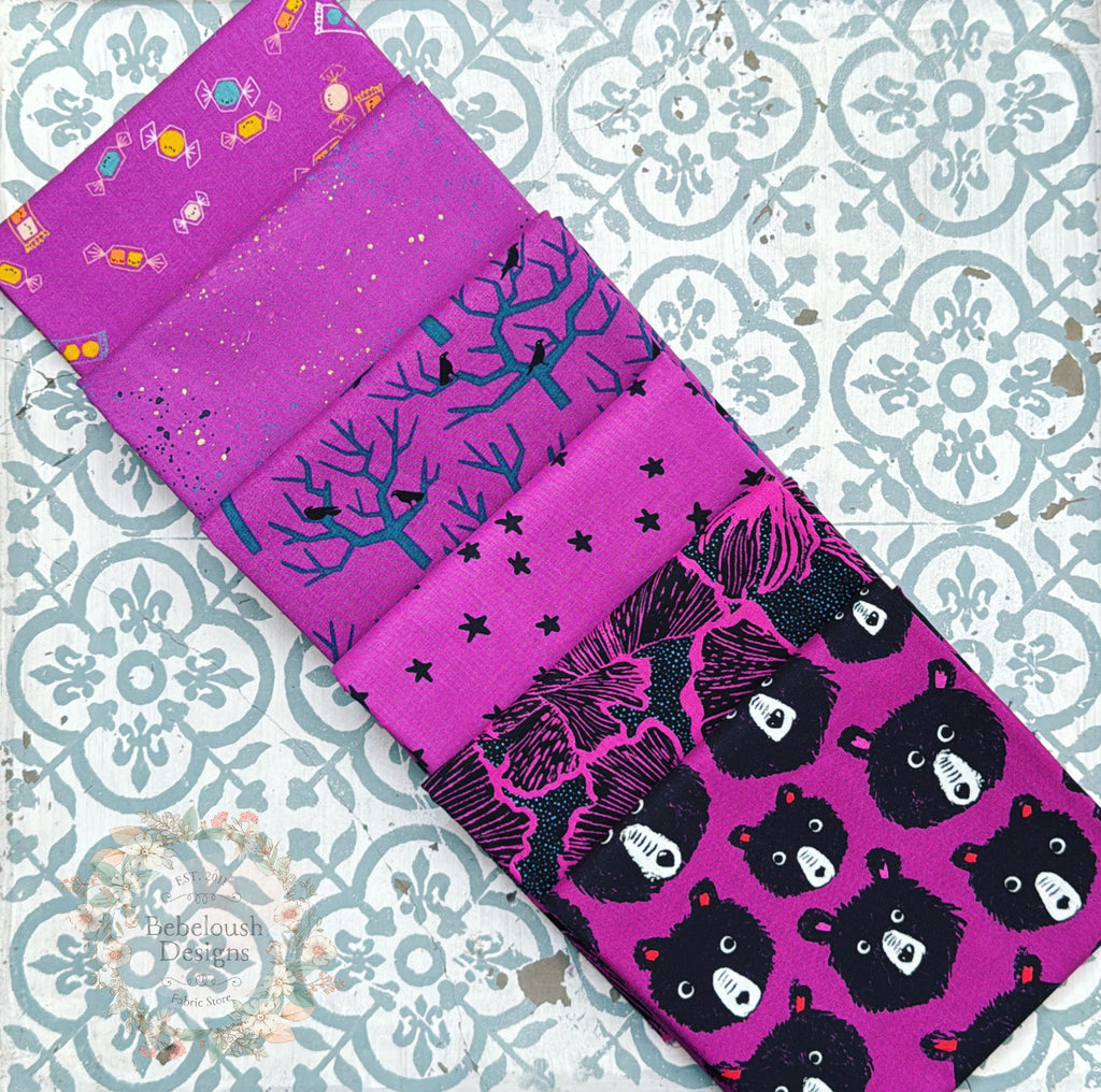 {New Arrival} Moda Ruby Star Society Sampler Curated Fat Quarter Bundle x 6 Electric Berry Teddy