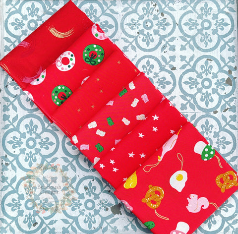 {New Arrival} Moda Ruby Star Society Sampler Curated Fat Quarter Bundle x 6 Christmas Edition Lollipop