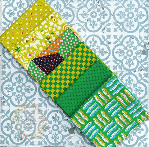 {New Arrival} Moda Ruby Star Society Sampler Curated Fat Quarter Bundle x 6 Sardines Verdant