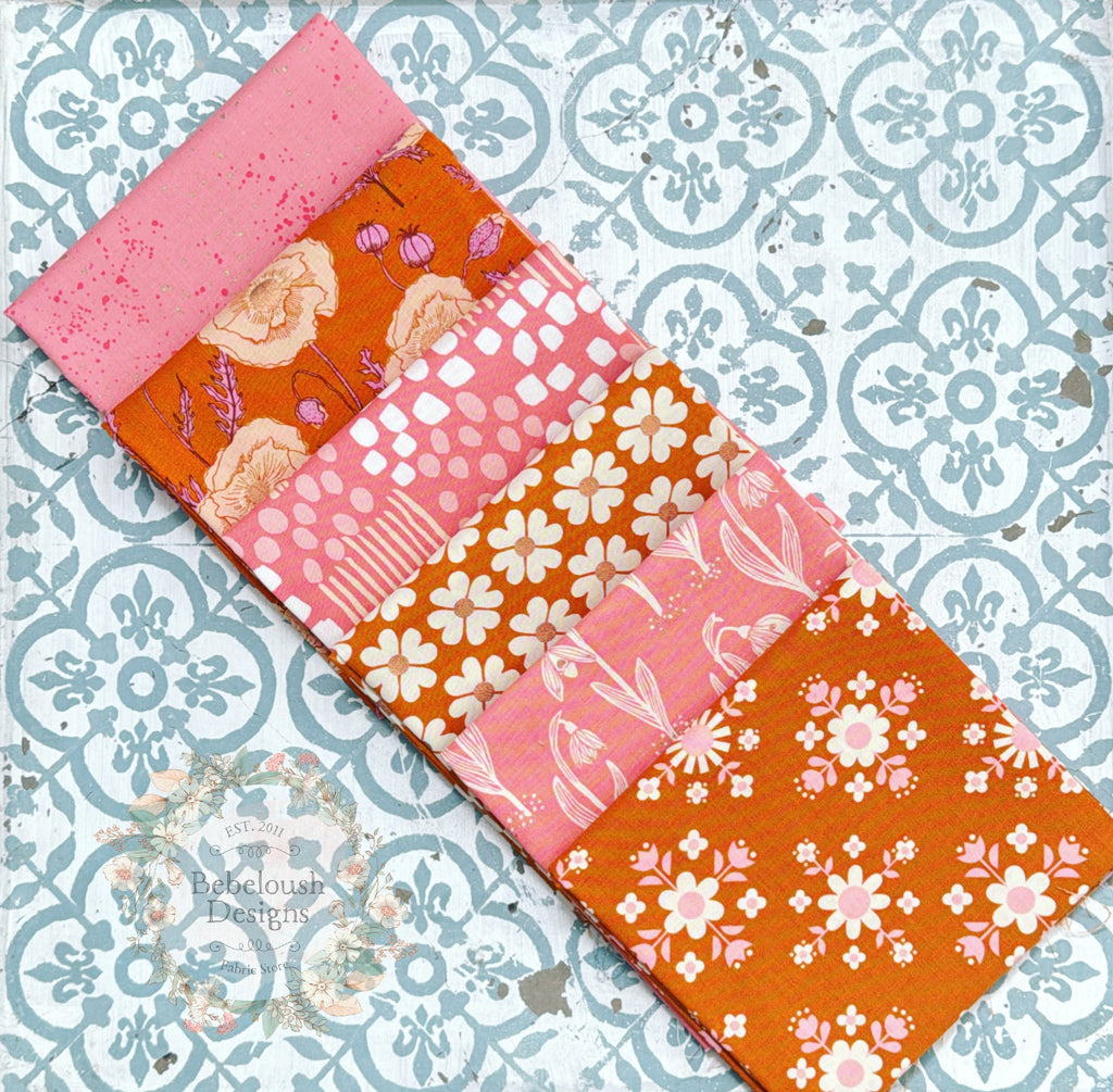 {New Arrival} Moda Ruby Star Society Curated Fat EIGHTH Bundle x 6 Sorbet Fields