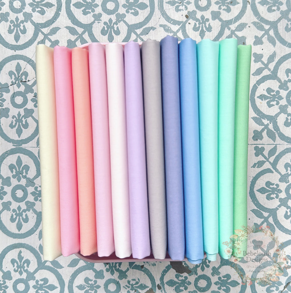 {New Arrival} Art Gallery Fabric New Pure Solids Ethereal Edition Fat Quarter Bundles x 12 Pieces
