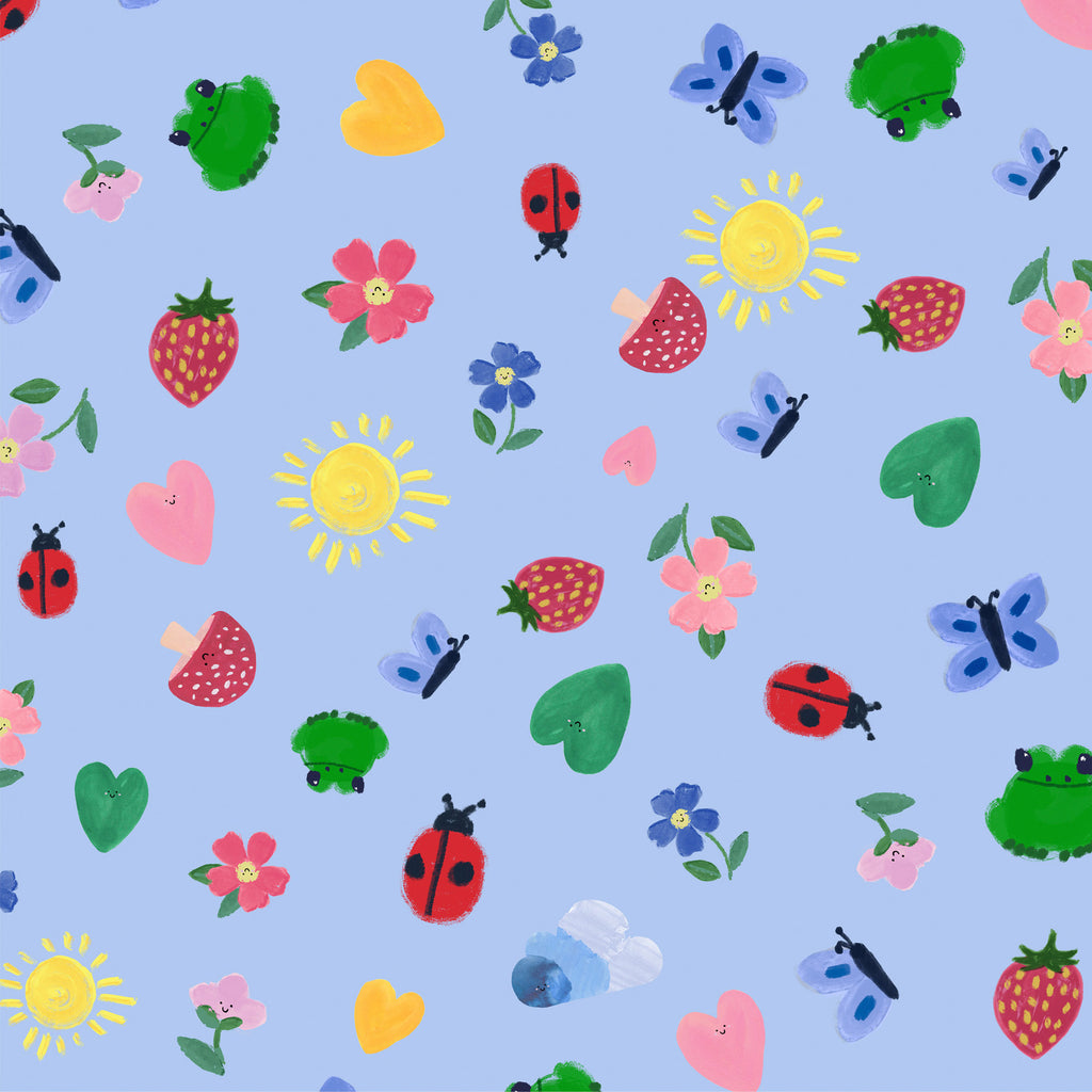 {New Arrival} Lewis & Irene Fabrics Wee Blue Bell Patchwork Collection Little Things - Blue Skies