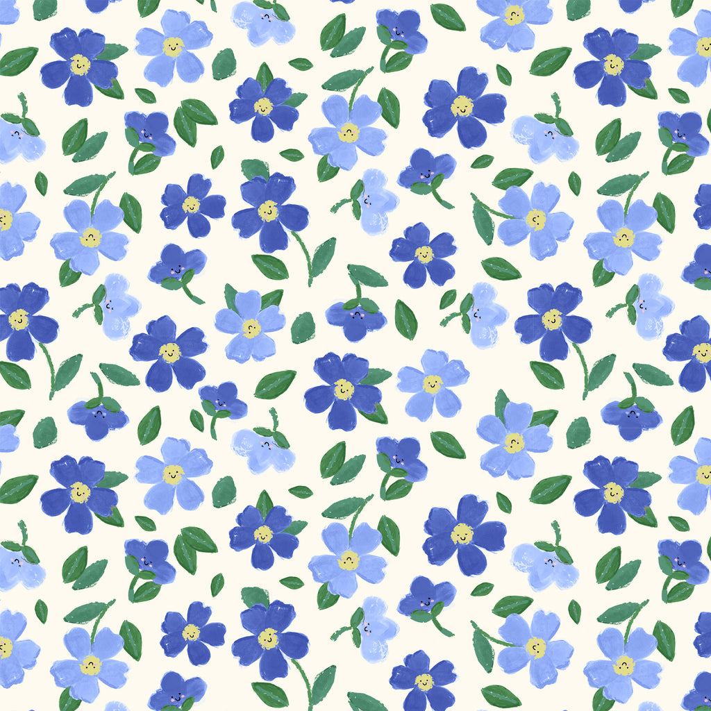 {New Arrival} Lewis & Irene Fabrics Wee Blue Bell Patchwork Collection Maia - Cornflower