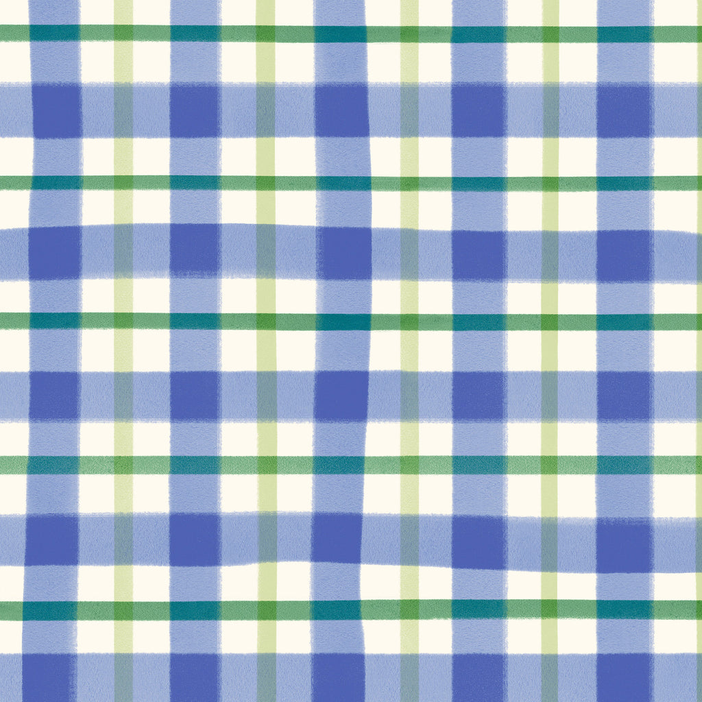 {New Arrival} Lewis & Irene Fabrics Wee Blue Bell Patchwork Collection Check - Blueberry Jam
