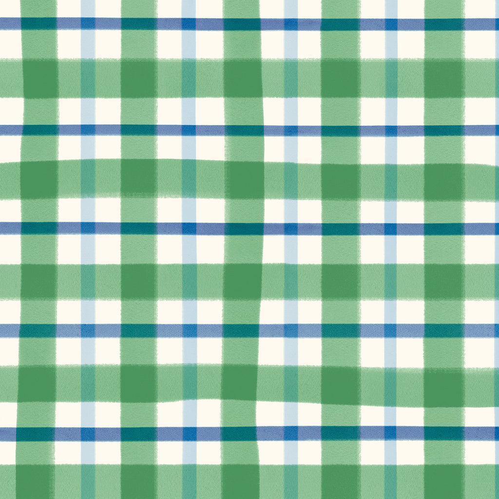 {New Arrival} Lewis & Irene Fabrics Wee Blue Bell Patchwork Collection Check - Gooseberry Jam
