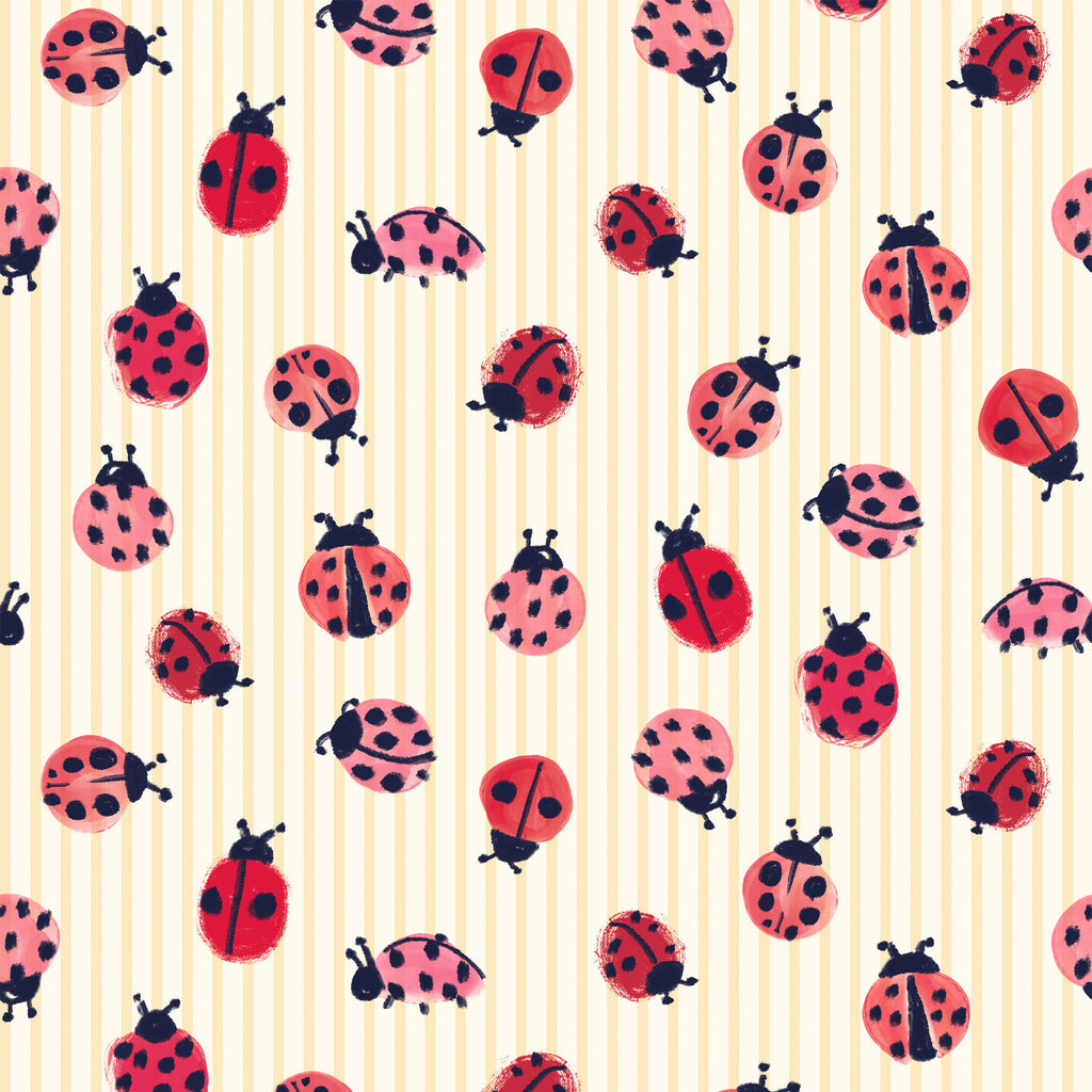 {New Arrival} Lewis & Irene Fabrics Wee Blue Bell Patchwork Collection Little Ladybirds Poppy