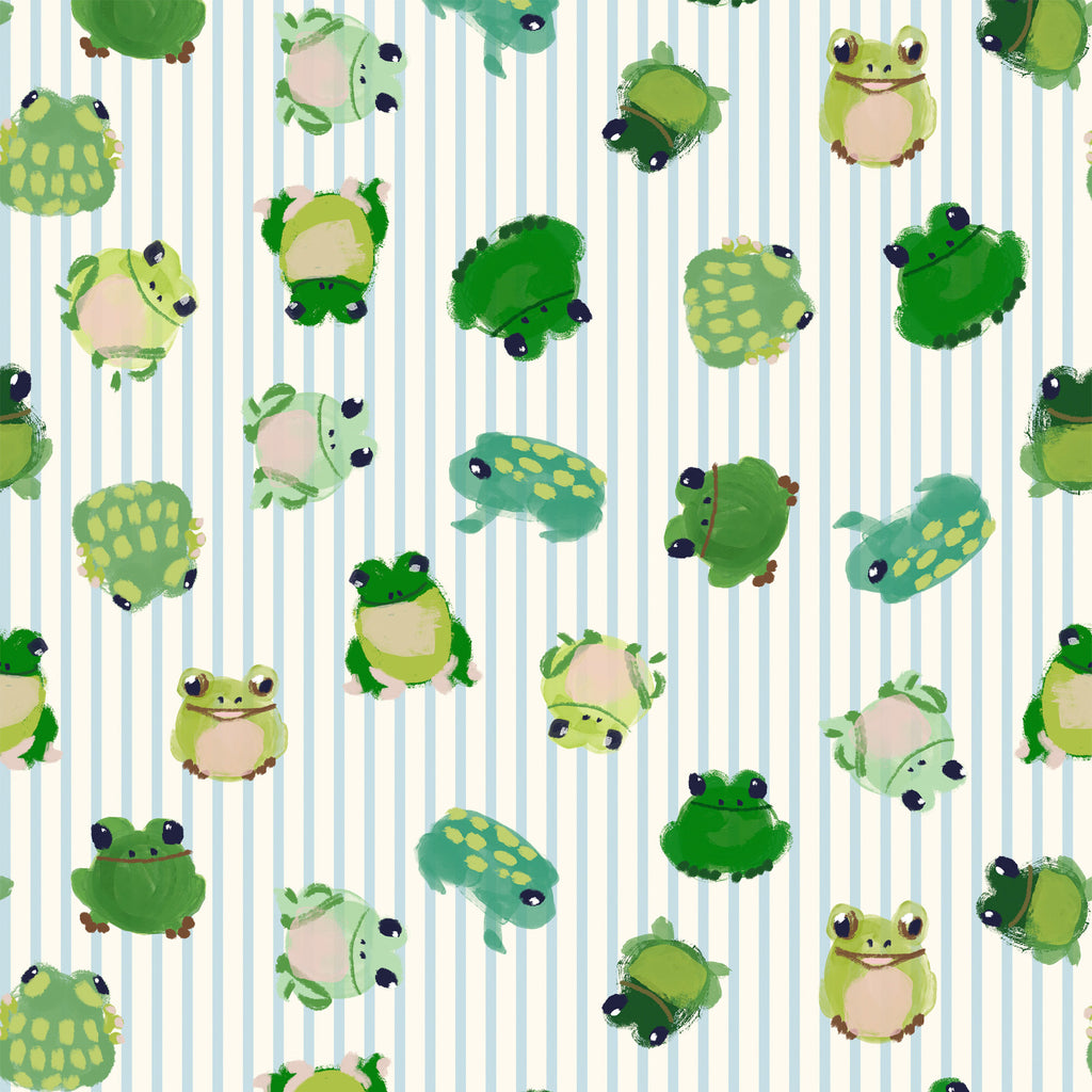 {New Arrival} Lewis & Irene Fabrics Wee Blue Bell Patchwork Collection Little Frogs Pond
