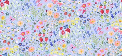 {New Arrival} Lewis & Irene Fabric Chalki Wee Bluebell Secret Garden- Secret Garden Cornflower