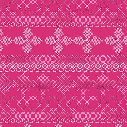 Art Gallery Wild Bloom Cross & Stitch Raspberry FAT QUARTER