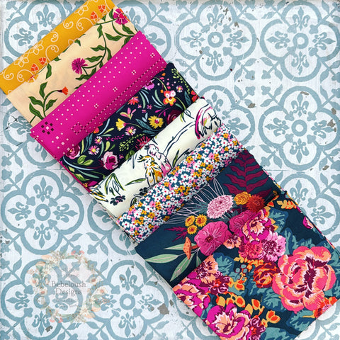 {New Arrival} Art Gallery Fabrics THE CUR8TOR - Bohemia Fat Quarter Bundle x 8 Fat Quarters
