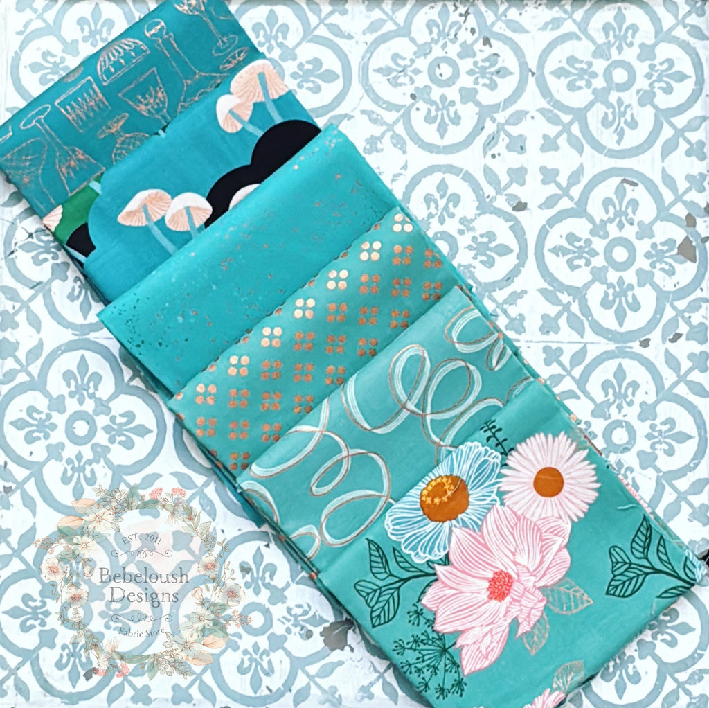 {New Arrival} Moda Ruby Star Society Sampler Curated Fat EIGHTH Bundle x 6 Watercress