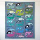 {Pre-Order May/June} Moda Elizabeth Hartman Pattern Whale Watching Quilt Top Kit 70 x 86"